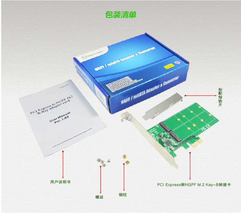 新品推介：乐扩PCI-E转2 x NGFF M.2 Key-B 转接卡